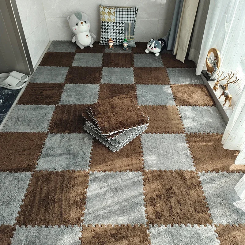 Elevate Your Living Space with Stylish Soft Line Interlocking Foam Rug Tiles - Perfect for Cozy Homes and Small Areas - 30x30x1CM