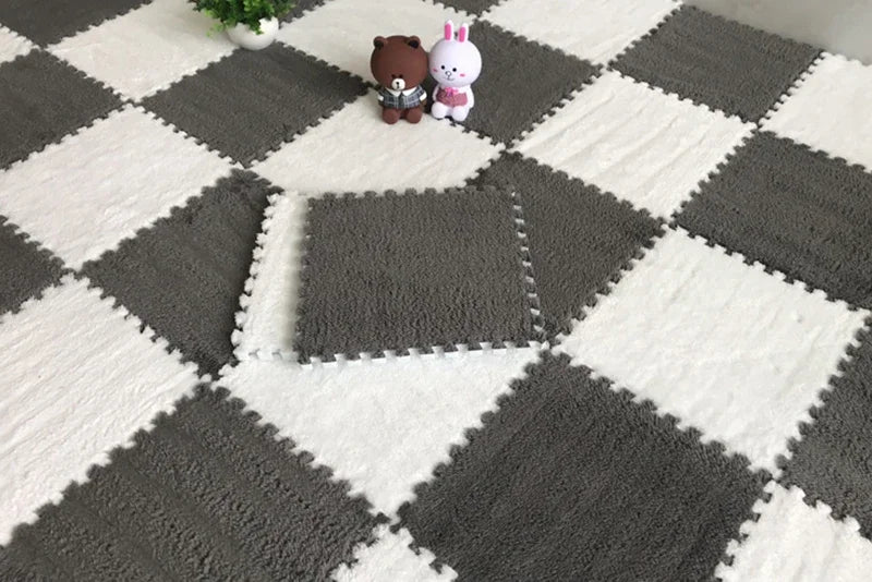 Elevate Your Living Space with Stylish Soft Line Interlocking Foam Rug Tiles - Perfect for Cozy Homes and Small Areas - 30x30x1CM
