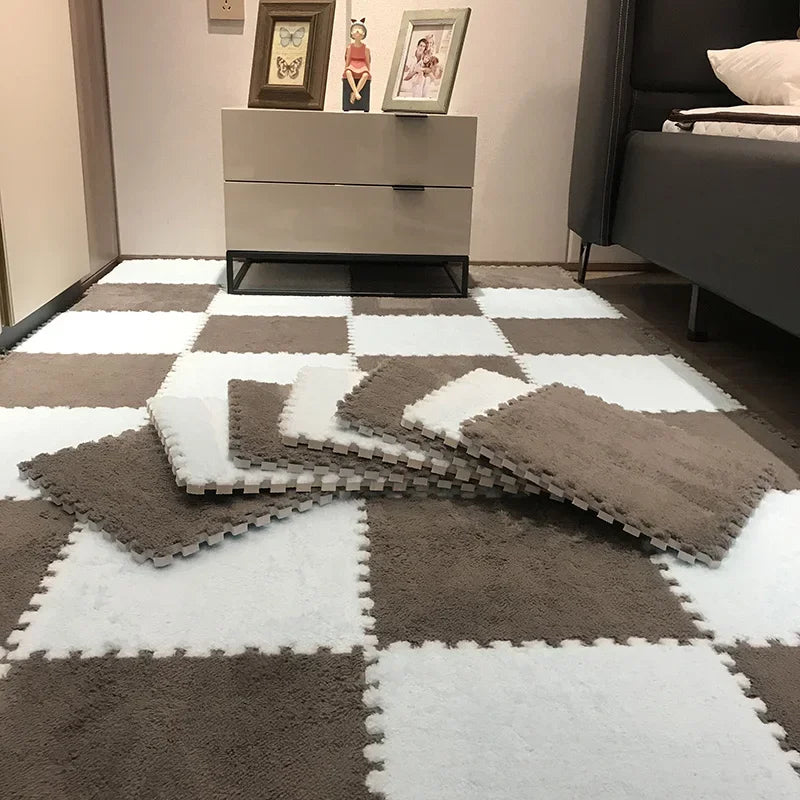 Elevate Your Living Space with Stylish Soft Line Interlocking Foam Rug Tiles - Perfect for Cozy Homes and Small Areas - 30x30x1CM